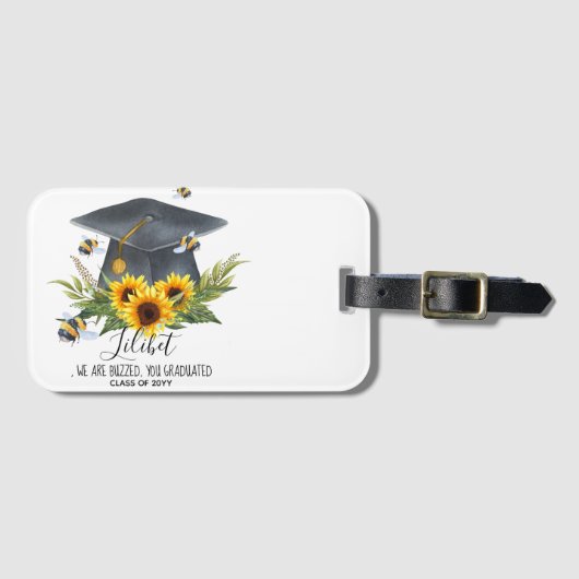 我々は騒いでいる！卒業式ギフトビーパーソナライズされたツ ラゲッジタグ (正面横)