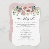 我々は鳩の牡丹のフローラ結婚の駆け落ち 招待状 (正面/裏面)