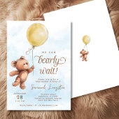 我々は黄色のテディベア赤ちゃんシャワーを待つことができる 招待状