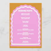 我々は黄色レトロ結婚アーチのサービスの順序 プログラム (裏面)