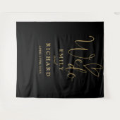 我々は黒と金ゴールド結婚の背景を行う タペストリー (正面(横))