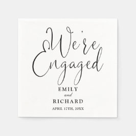 我々は黒婚約した白婚約パーティ スタンダードカクテルナプキン