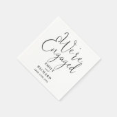 我々は黒婚約した白婚約パーティ スタンダードカクテルナプキン (角)