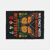 我々は1つの(昆虫)オオカバマダラ、モナークとその蝶8647 おもしろい フリースブランケット (正面(横))