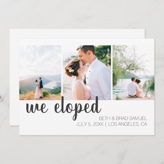 我々は3つの写真の発表を逃れた 案内状 (正面/裏面)