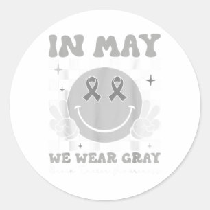 我々は5月に灰色の脳がん衣服Groovyを認識度 ラウンドシール