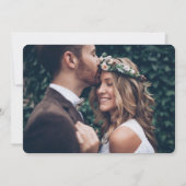 我々は7つのフォトコラージュ結婚式レセプションのみ駆け落ち 招待状 (裏面)