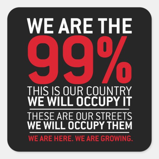 我々は99% - 99%occupy wall street スクエアシール (正面)