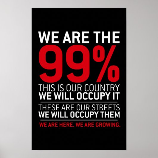 我々は99% - 99%occupy wall street ポスター (正面)