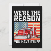 我々は、あなたが物トラックドライバーを持っている理由 招待状 (正面)