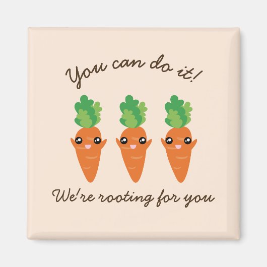 我々は、あなたを応援するニンジンおもしろいの応援している マグネット (正面)