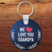 我々は、おじいちゃんを愛して、名前をカスタムする キーホルダー (正面)