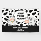 我々は、それはあなたの誕生日かわいい牛のハッピーバースデー 横断幕 (横)