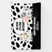 我々は、それはあなたの誕生日かわいい牛のハッピーバースデー 横断幕 (縦)