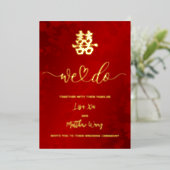 "我々は"の金結婚箔招待状 箔招待状 (立ち正面)