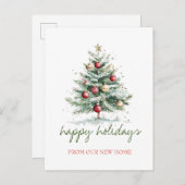 我々は、クリスマスツリー赤いボール移動した 案内ポストカード (正面/裏面)