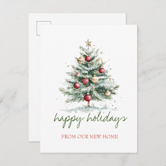 我々は、クリスマスツリー赤いボール移動した 案内ポストカード (正面/裏面)