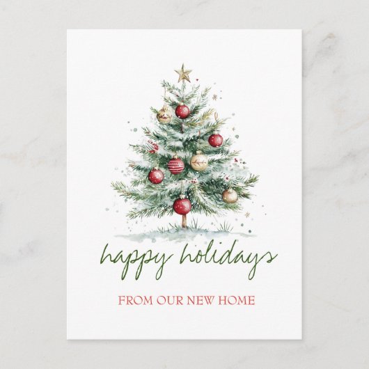 我々は、クリスマスツリー赤いボール移動した 案内ポストカード (正面)