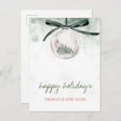 我々は、クリスマスボール松の木の休日に移動した 案内ポストカード (正面/裏面)