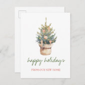 我々は、シックなクリスマスツリーの休日を移動した 案内ポストカード (正面/裏面)