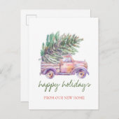 我々は、シックなトラック、松の木の休日を移動した 案内ポストカード (正面/裏面)