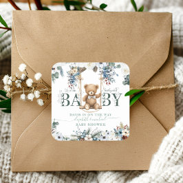 我々は、テディベアセージ緑を待つことができる スクエアシール