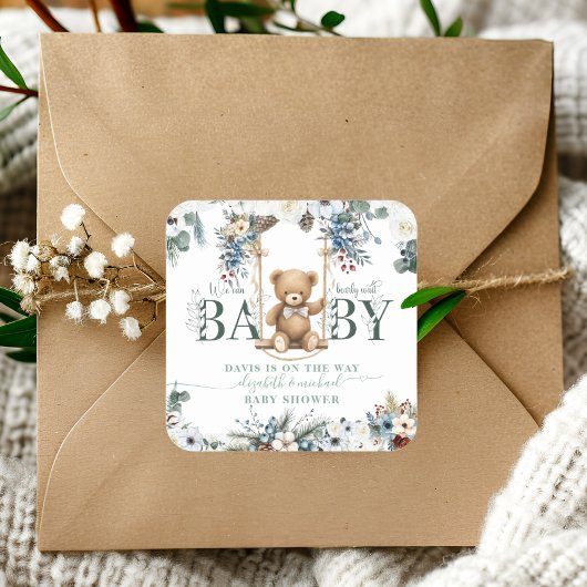 我々は、テディベアセージ緑を待つことができる スクエアシール