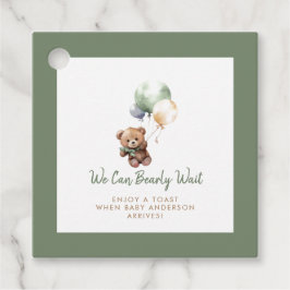 我々は、テディベアバルーンベビーシャワーを待つことができる フェイバータグ