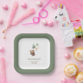 我々は、テディベアバルーンベビーシャワーを待つことができる ペーパープレート (パーティー)