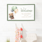 我々は、テディベアバルーンベビーシャワーを待つことができる 横断幕 (インサイチュ)