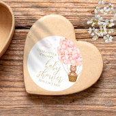 我々は、テディベアーピンクの赤ちゃんシャワーを待つことができる ラウンドシール