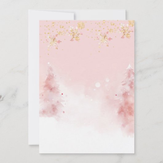 我々は、テディベア女の子の赤ちゃんシャワーを心待ちできる 招待状 (裏面)