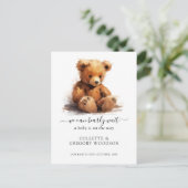 我々は、テディベア妊娠を待つことができる 案内ポストカード (スタンド正面)