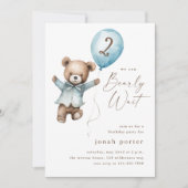 我々は、テディベア少年の誕生日パーティーを待つことができる 招待状 (正面)