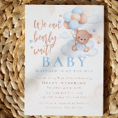 我々は、テディベア少年の赤ちゃんシャワーを待つことができる 招待状