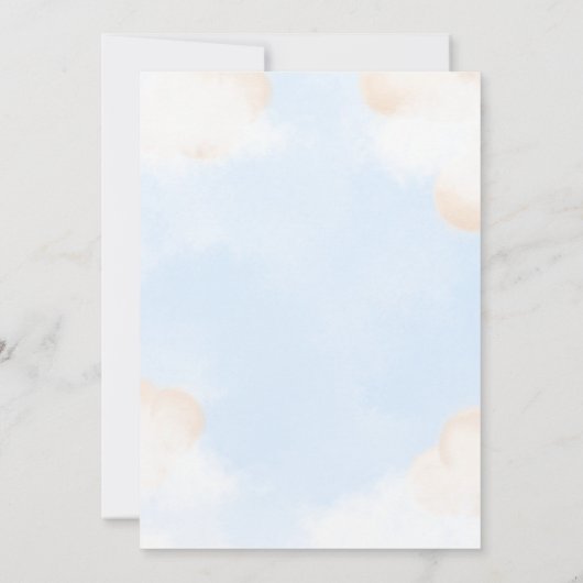 我々は、テディベア少年の赤ちゃんシャワーを待つことができる 招待状 (裏面)