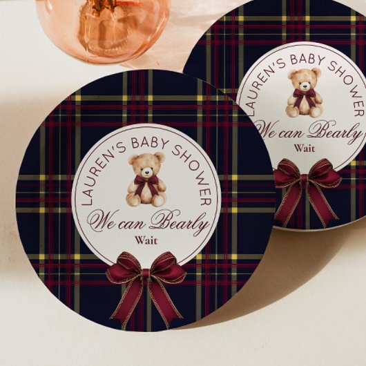 我々は、テディベア赤ちゃんシャワーを待つことができる ペーパープレート