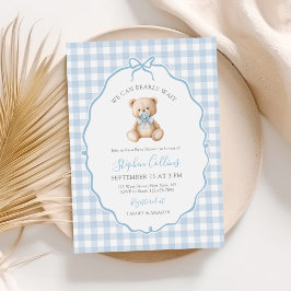 我々は、テディベア赤エレガントちゃんシャワーを待つことができる 招待状