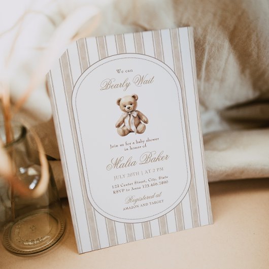 我々は、テディベア赤エレガントちゃんシャワーを待つことができる 招待状