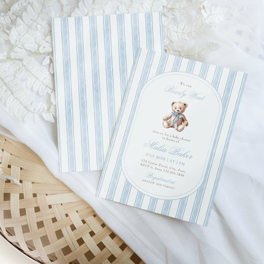 我々は、テディベア赤エレガントちゃんシャワーを待つことができる 招待状