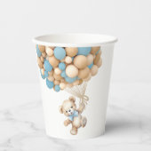 我々は、テディベア青い気球を待つことができる 紙コップ (正面)