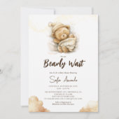 我々は、テディ熊の赤ちゃんシャワーを心待ちできる 招待状 (正面)