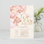 我々は、テディ赤ちゃん女の子のシャワーを待つことができる 招待状 (スタンド正面)