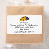 我々は、トラックをテーマにした新しい住所ラベルを移動 ラベル (インサイチュ)