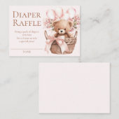 我々は、バスケットおむつラッフルで熊を待つことができる エンクロージャーカード (正面/裏面)
