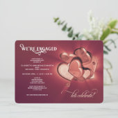 我々は、バラ婚約した金ゴールドハート発表 案内状 (スタンド正面)