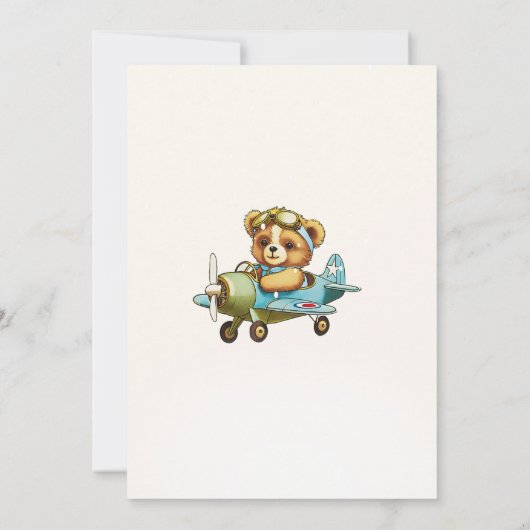 我々は、パイロットテディベア赤ちゃんシャワーを待つことができる 招待状 (裏面)