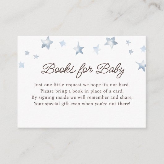 我々は、パステルブルーブックスのベビーを待つことができる エンクロージャーカード (正面)