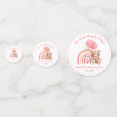 我々は、ピンクの赤ちゃんシャワーを待つことができる水玉模様 コンフェッティ (正面)