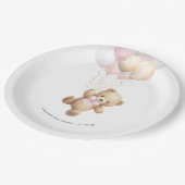 我々は、ピンクの赤ちゃん女の子のシャワーを待つことができる ペーパープレート (アングル)